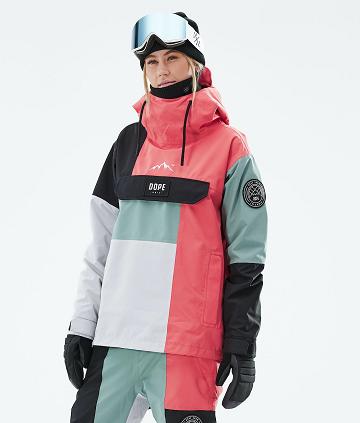 Dope Blizzard LE W Limited Edition Patchwork Ženske Skijaške Jakne Crvene Zelene | HR2076NB