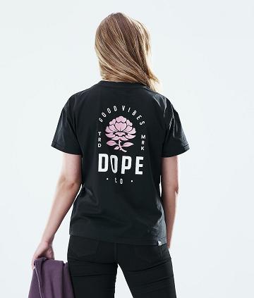 Dope Regular Rose Ženske Majice Crne | HR2235WY