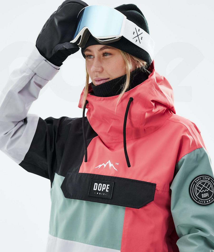 Dope Blizzard LE W Limited Edition Patchwork Ženske Skijaške Jakne Crvene Zelene | HR2076NB