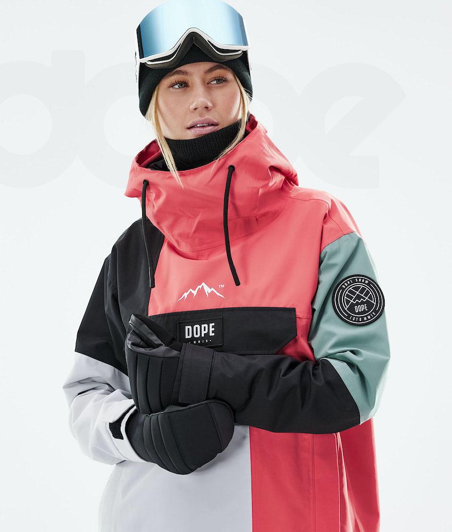 Dope Blizzard LE W Limited Edition Patchwork Ženske Skijaške Jakne Crvene Zelene | HR2076NB