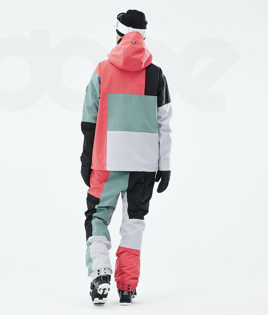 Dope Blizzard LE W Limited Edition Patchwork Ženske Skijaške Jakne Crvene Zelene | HR2076NB