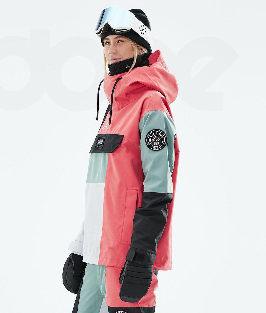 Dope Blizzard LE W Limited Edition Patchwork Ženske Skijaške Jakne Crvene Zelene | HR2076NB